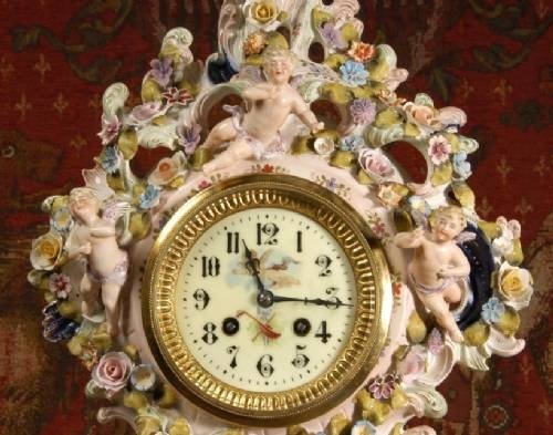 fig 3. Stunning Porcelain Boudoir Table Clock by Japy Freres